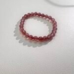 7mm Natural  Starlight Pigeon Blood Red Strawberry Crystal Single Ring Bracelet