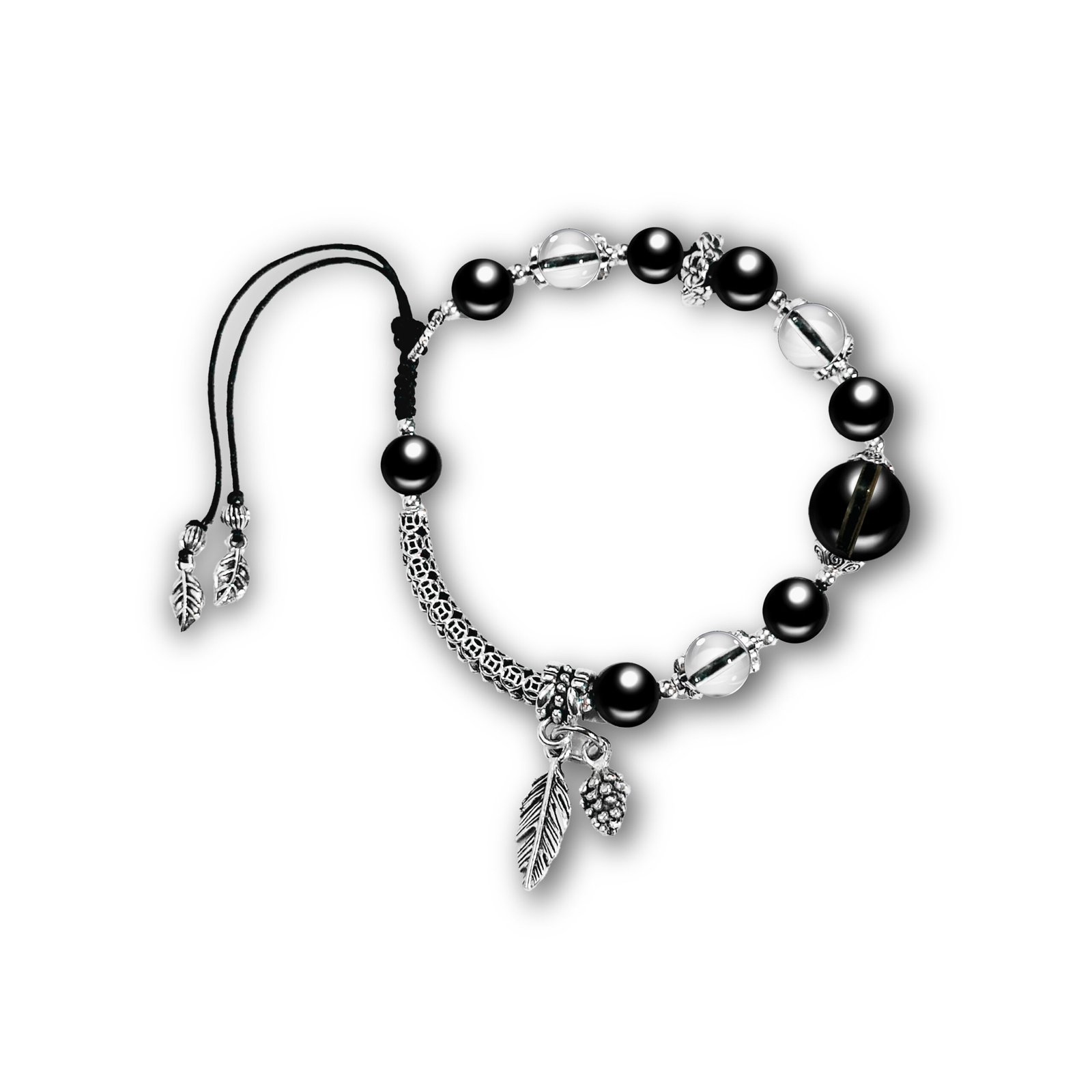 Handmade Braided Rope Design with Obsidian – Caixi Jewelry