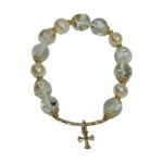 Designer bracelet made of natural white crystal.