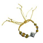Yellow Crystal Handmade Braided Rope Design