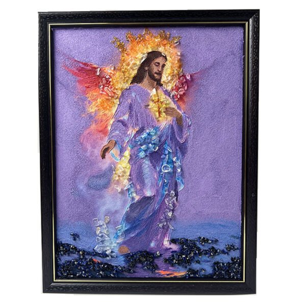 水晶手绘油画艺术品基督教夜光壁画