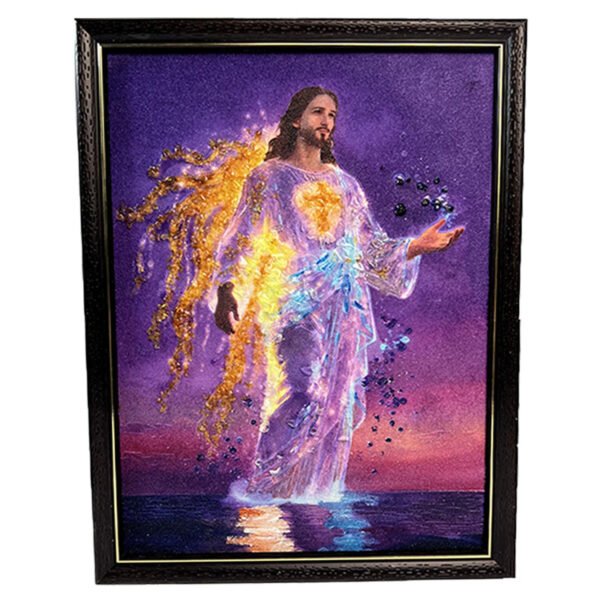 水晶手绘油画艺术品基督教夜光壁画