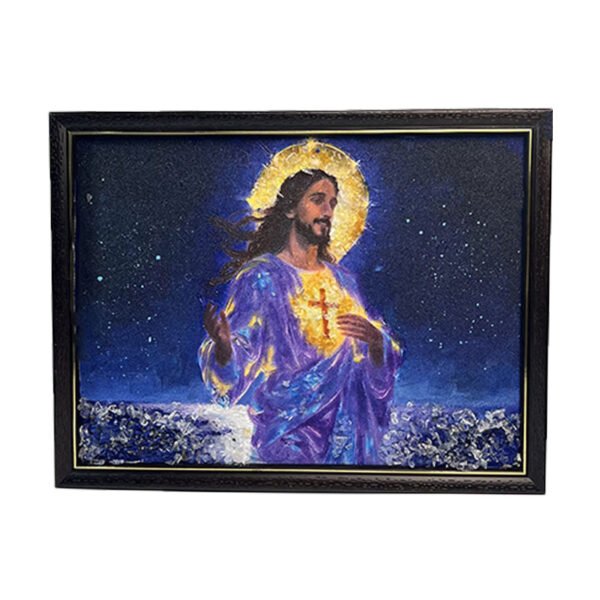 水晶手绘油画艺术品基督教夜光壁画