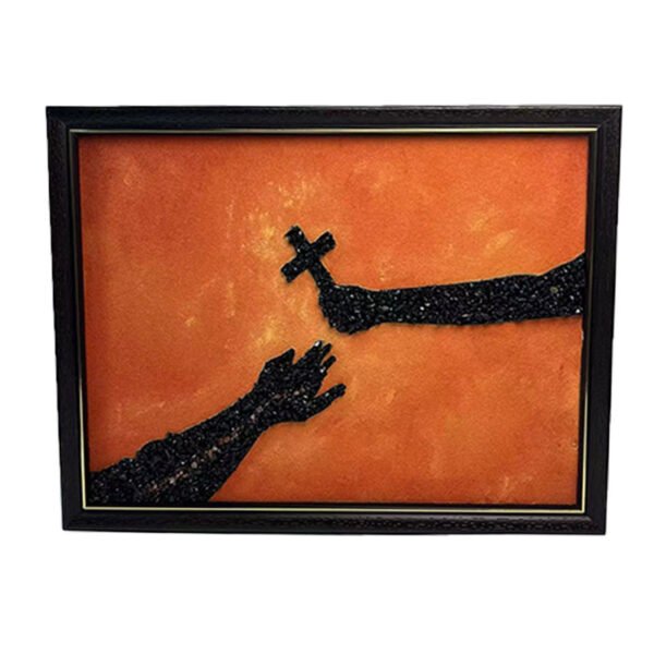 水晶手绘油画艺术品基督教夜光壁画